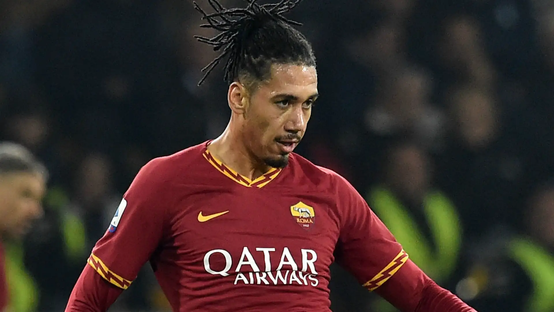 Smalling con la maglia della Roma