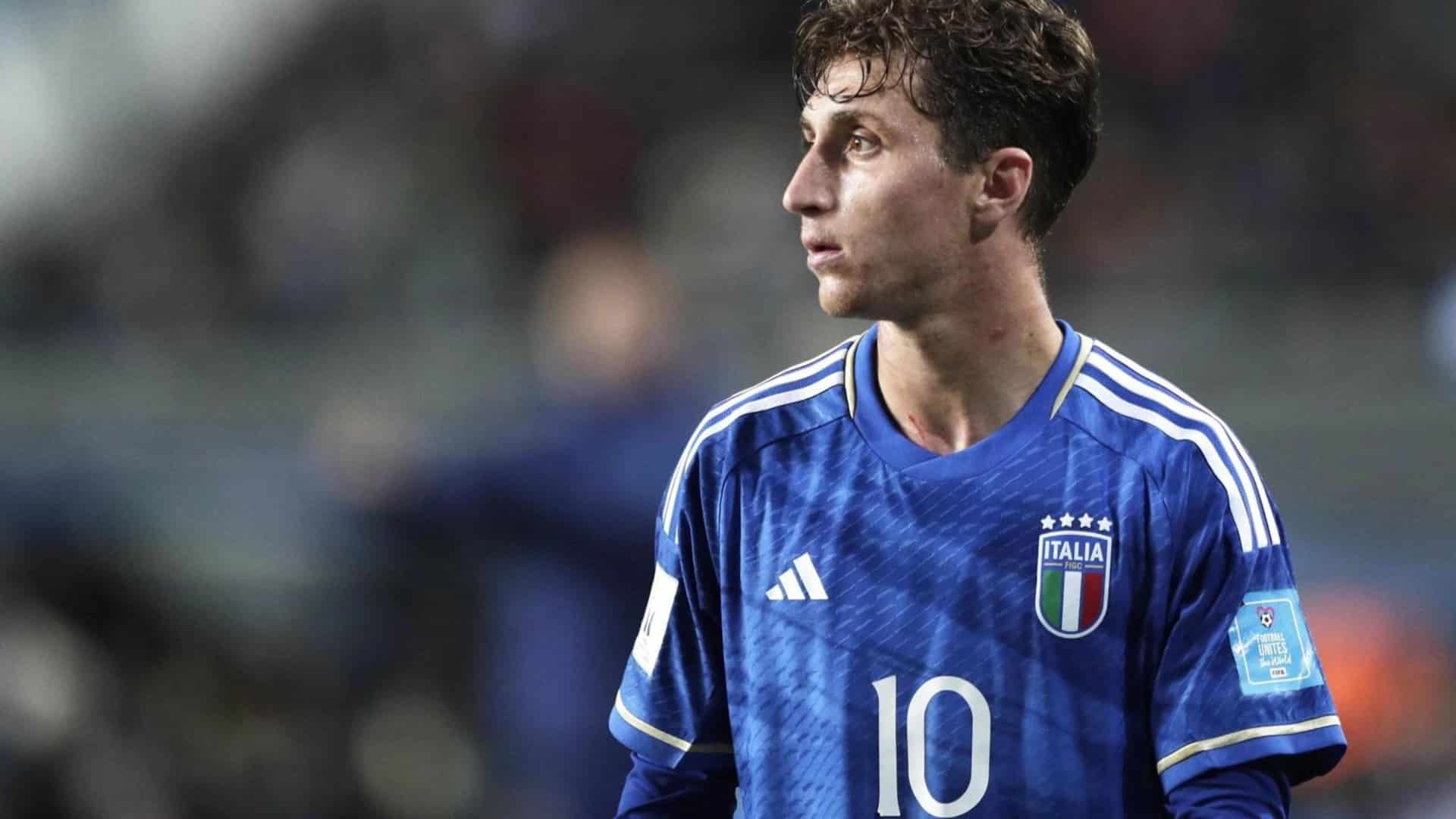 Baldanzi con la maglia dell'Italia U21