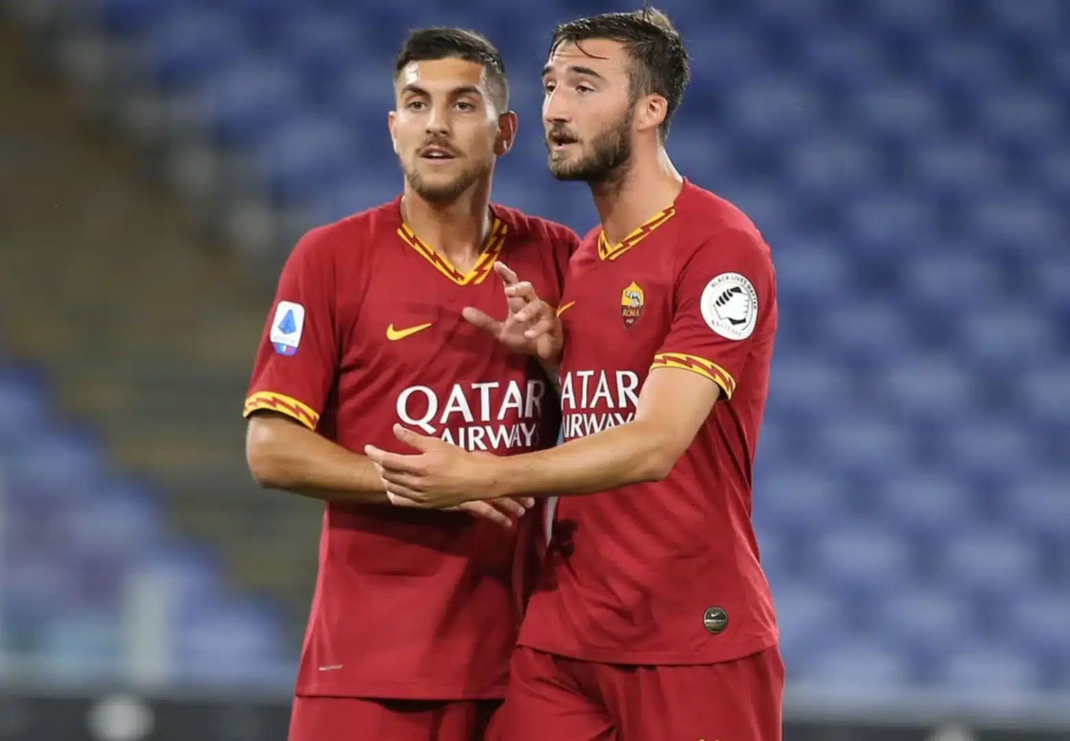 Cristante e Pellegrini con la maglia della Roma