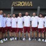 De Rossi e lo staff della Roma