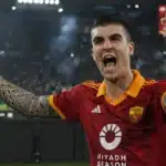 Mancini con la maglia della Roma