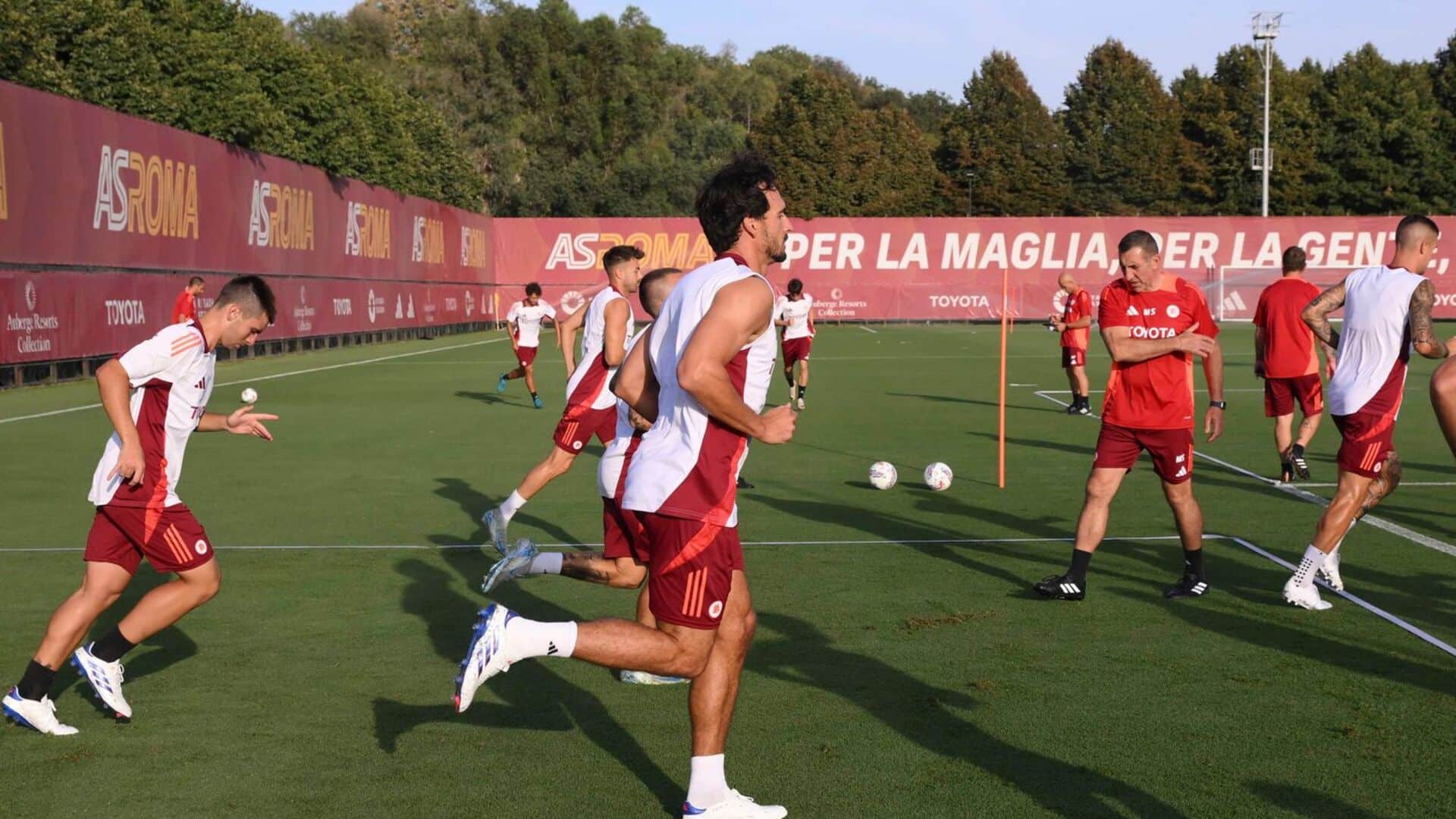 Mats Hummels in allenamento con la Roma