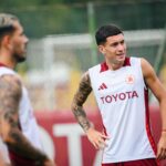 Soulé in allenamento a Trigoria