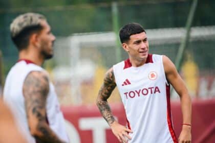 Soulé in allenamento a Trigoria