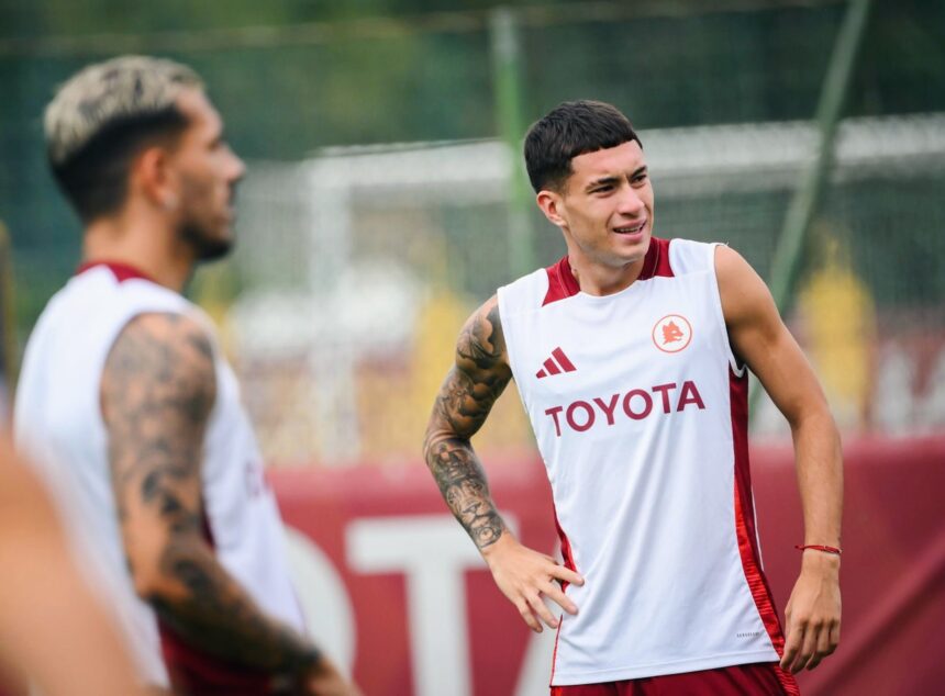 Soulé in allenamento a Trigoria