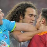 Paulo Dybala (Roma) e Matteo Guendouzi (Lazio)