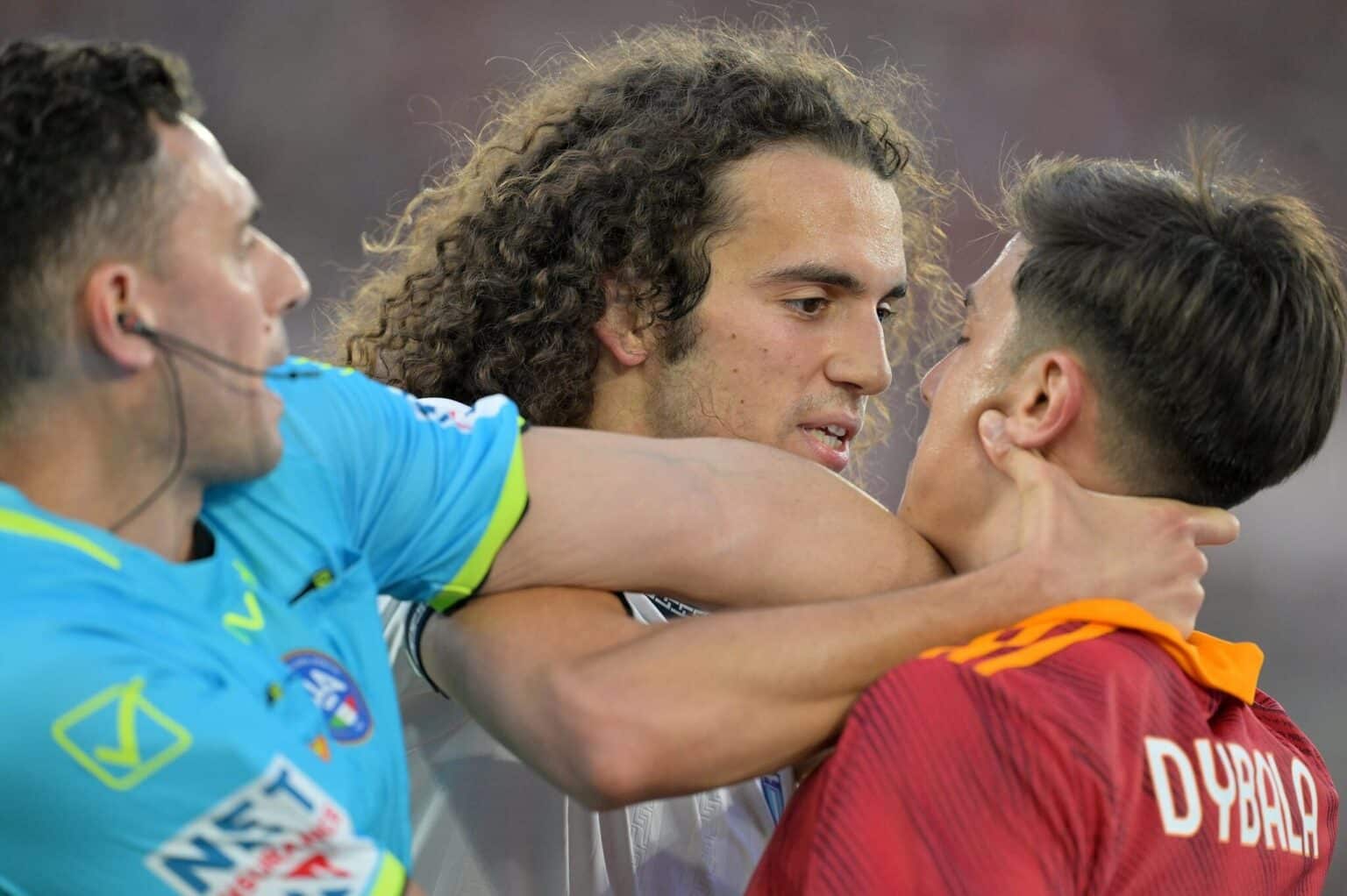 Paulo Dybala (Roma) e Matteo Guendouzi (Lazio)