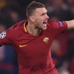 Edin Dzeko con la maglia della Roma