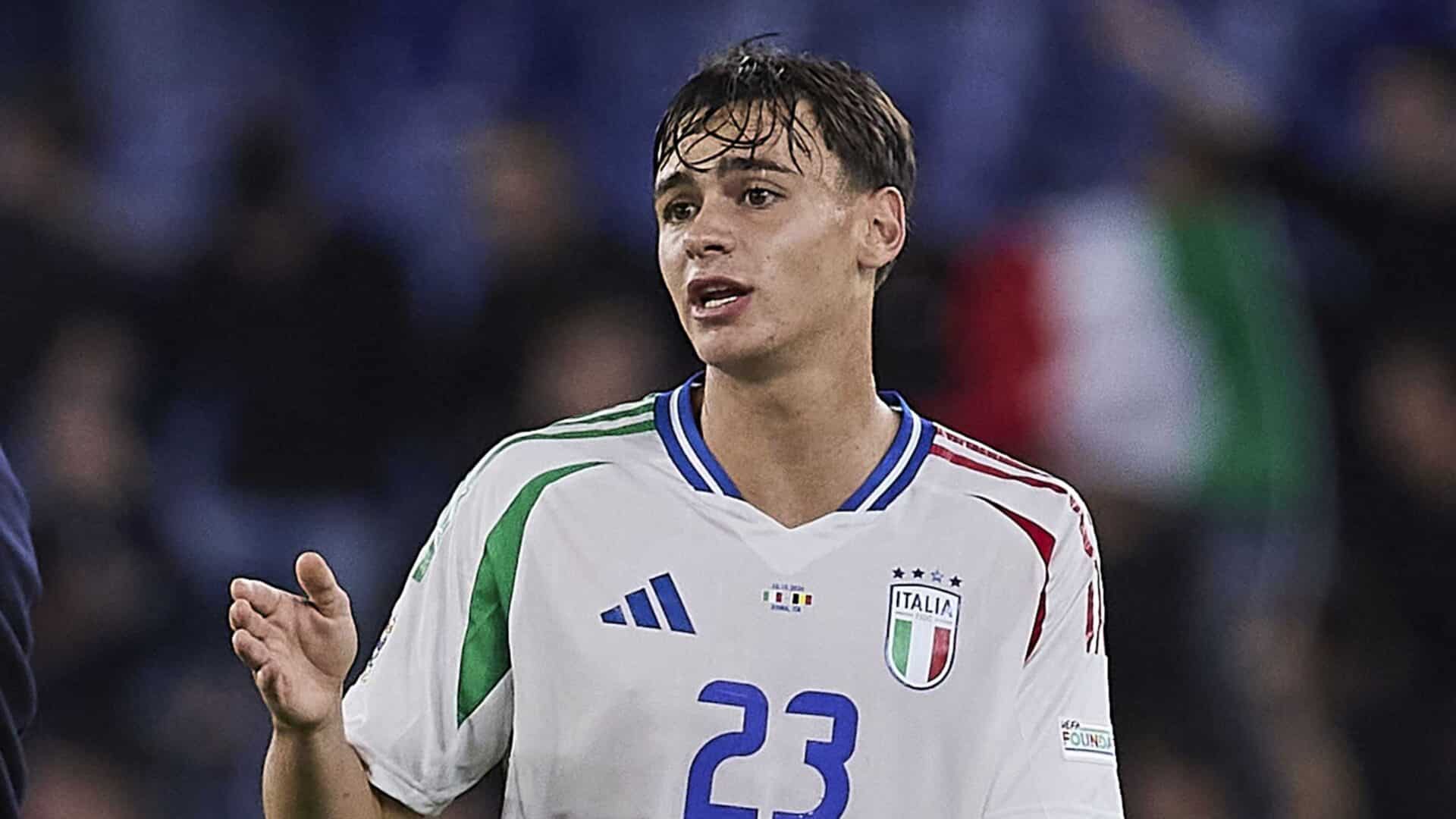 Pisilli con la maglia dell'Italia