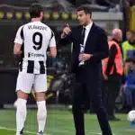 Discussione in campo tra Vlahovic e Thiago Motta