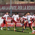 Seduta di allenamento a Trigoria