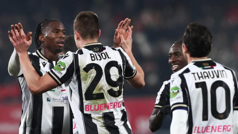 L'Udinese festeggia il gol