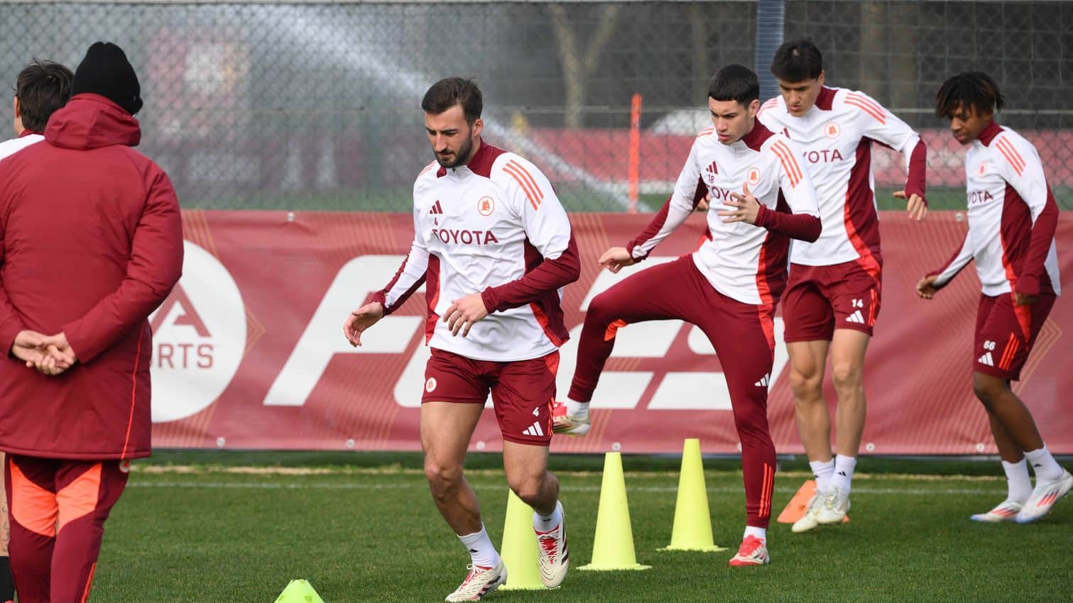 Allenamento della Roma a Trigoria