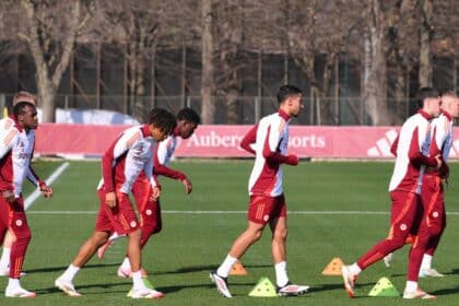 Allenamento della Roma a Trigoria