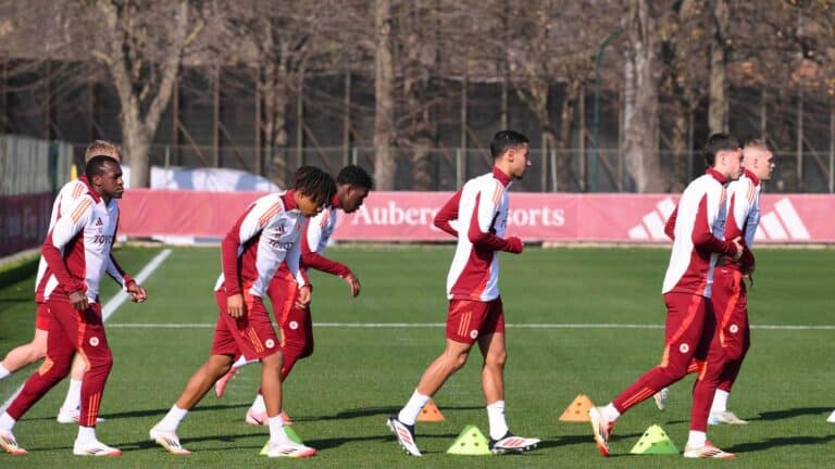 Allenamento della Roma a Trigoria