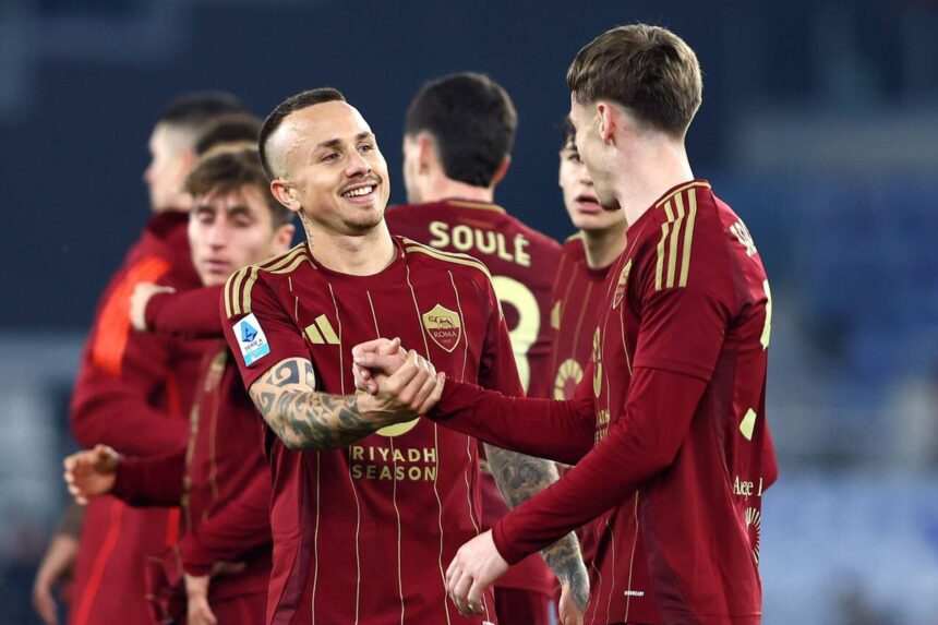 Angelino e Saelemaekers con la maglia della Roma