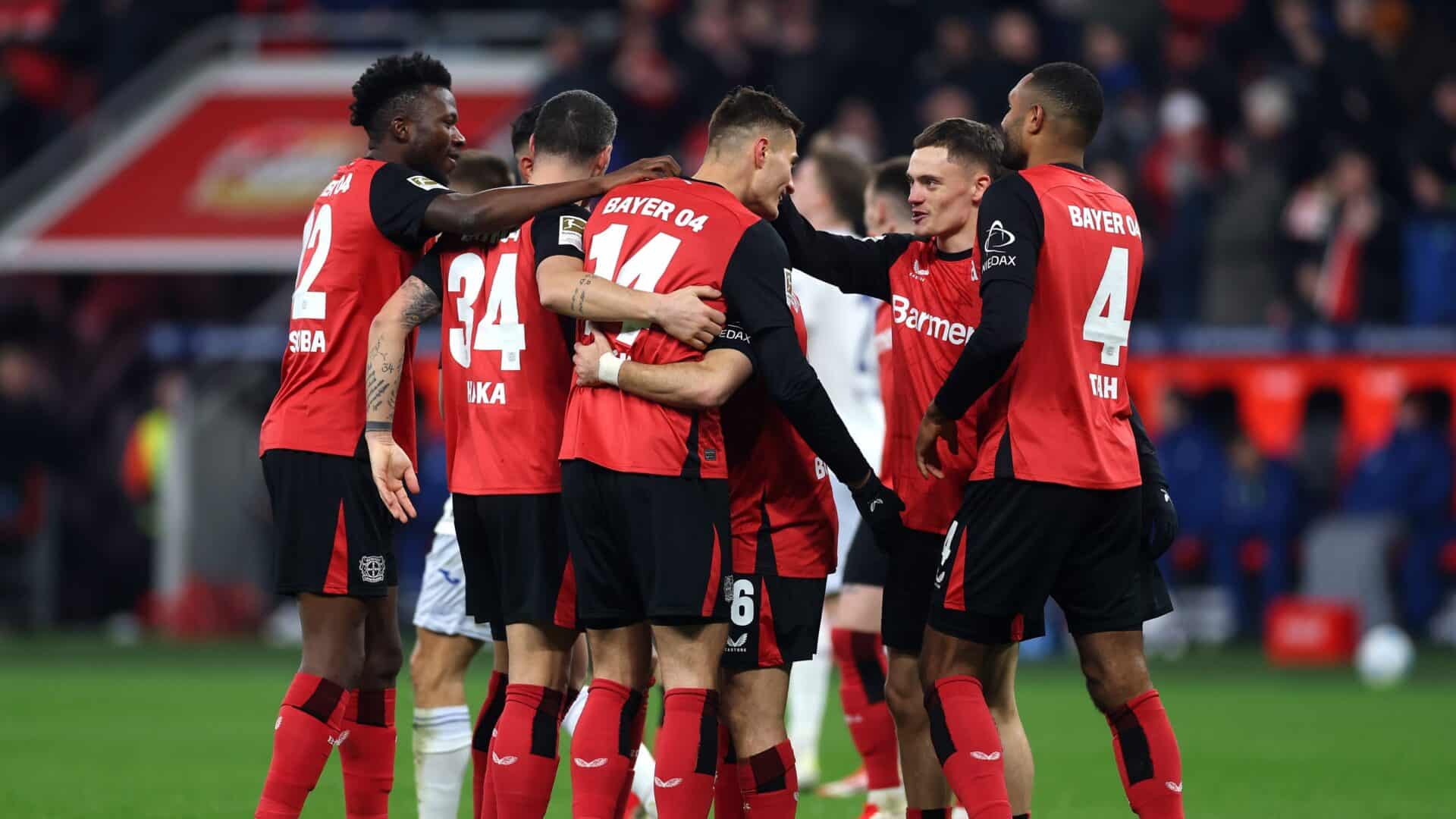 Esultanza Bayer Leverkusen