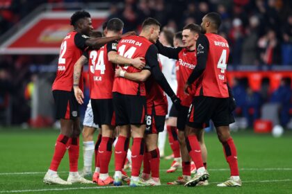 Esultanza Bayer Leverkusen