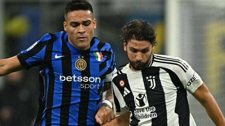 Lautaro sfida Locatelli durante Inter-Juventus