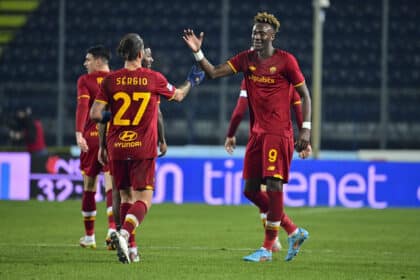 Esultanza Abraham Empoli-Roma 2-4