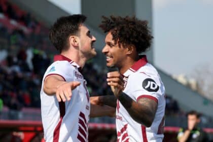 L'esultanza di Elmas e Lazaro in Monza-Torino
