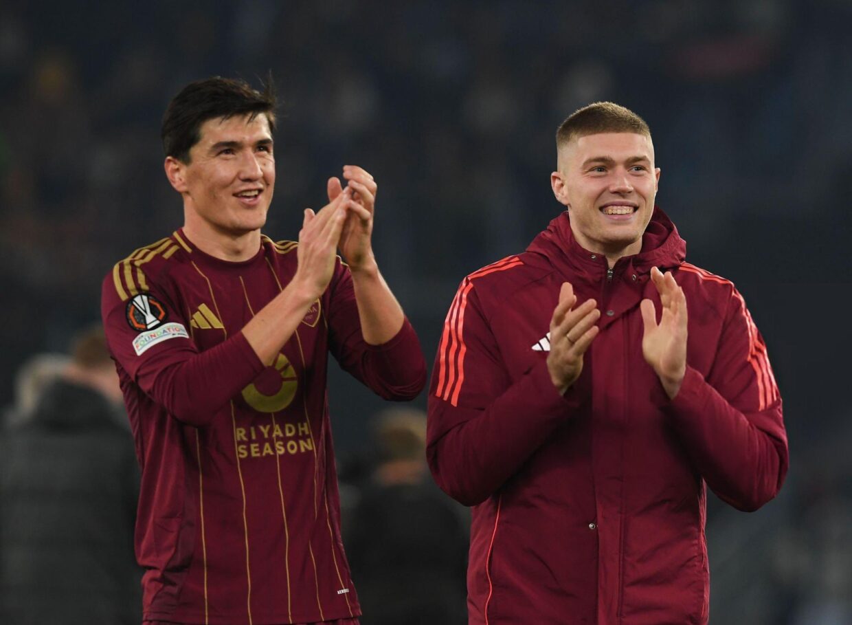 Shomurodov e Dovbyk con la maglia della Roma