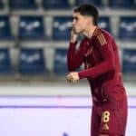 Soulé con la maglia della Roma