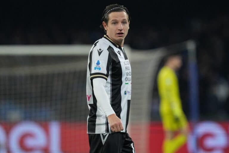 Thauvin con la maglia dell'Udinese