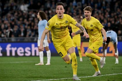 Esultanza Bodo Glimt contro la Lazio