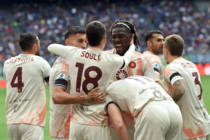 Esultanza Roma a San Siro