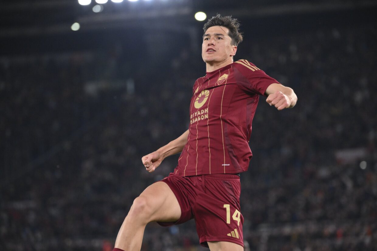 L'esultanza di Shomurodov in Roma-Juventus