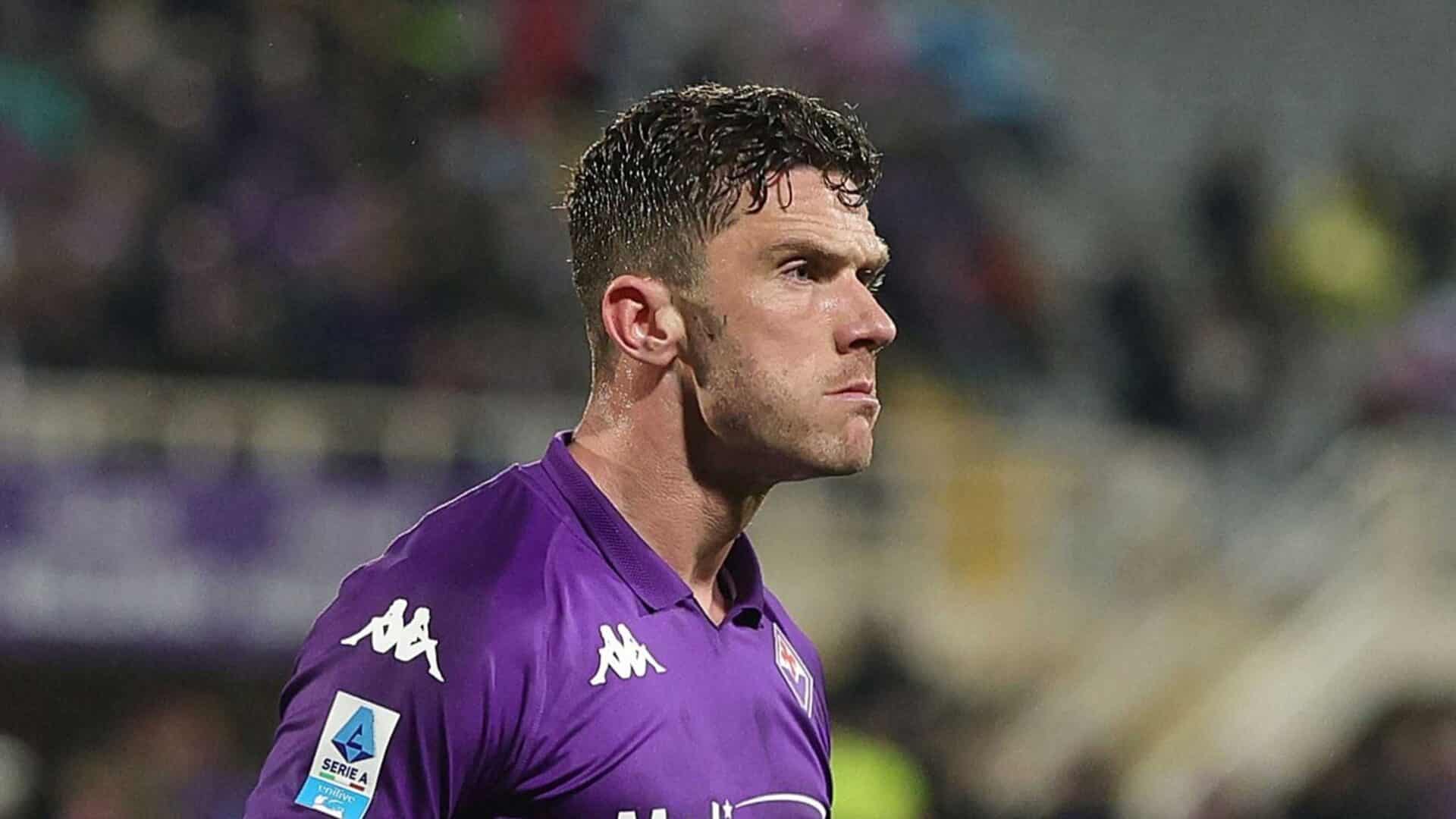 Robin Gosens con la maglia della Fiorentina