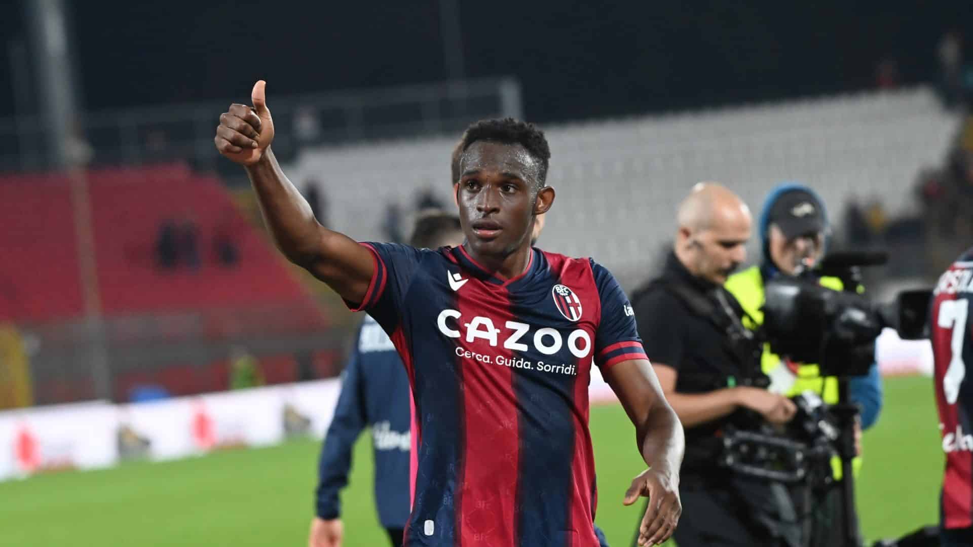 Lucumi con la maglia del Bologna