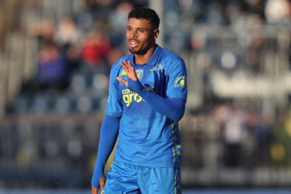 Tino Anjorin con la maglia dell'Empoli