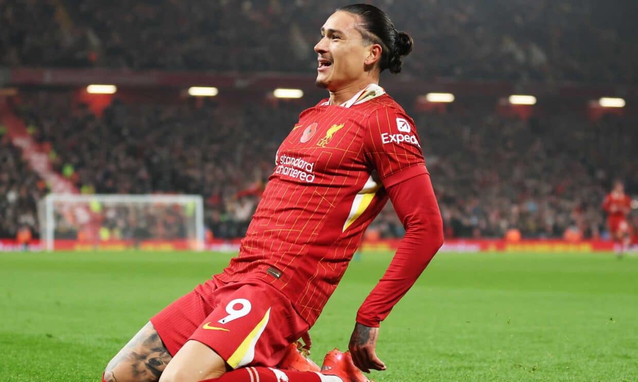 Darwin Nunez con la maglia del Liverpool