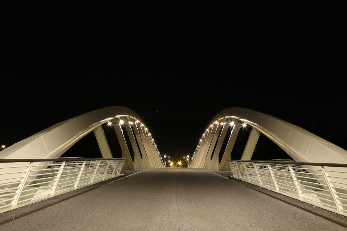 Ponte della Musica di Roma illuminato di notte