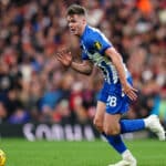 Evan Ferguson in azione con la maglia del Brighton durante una partita di Premier League