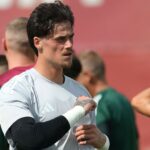 Svilar in allenamento a Trigoria