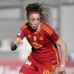 Benedetta Glionna in azione con la maglia della Roma Femminile durante una partita di Serie A