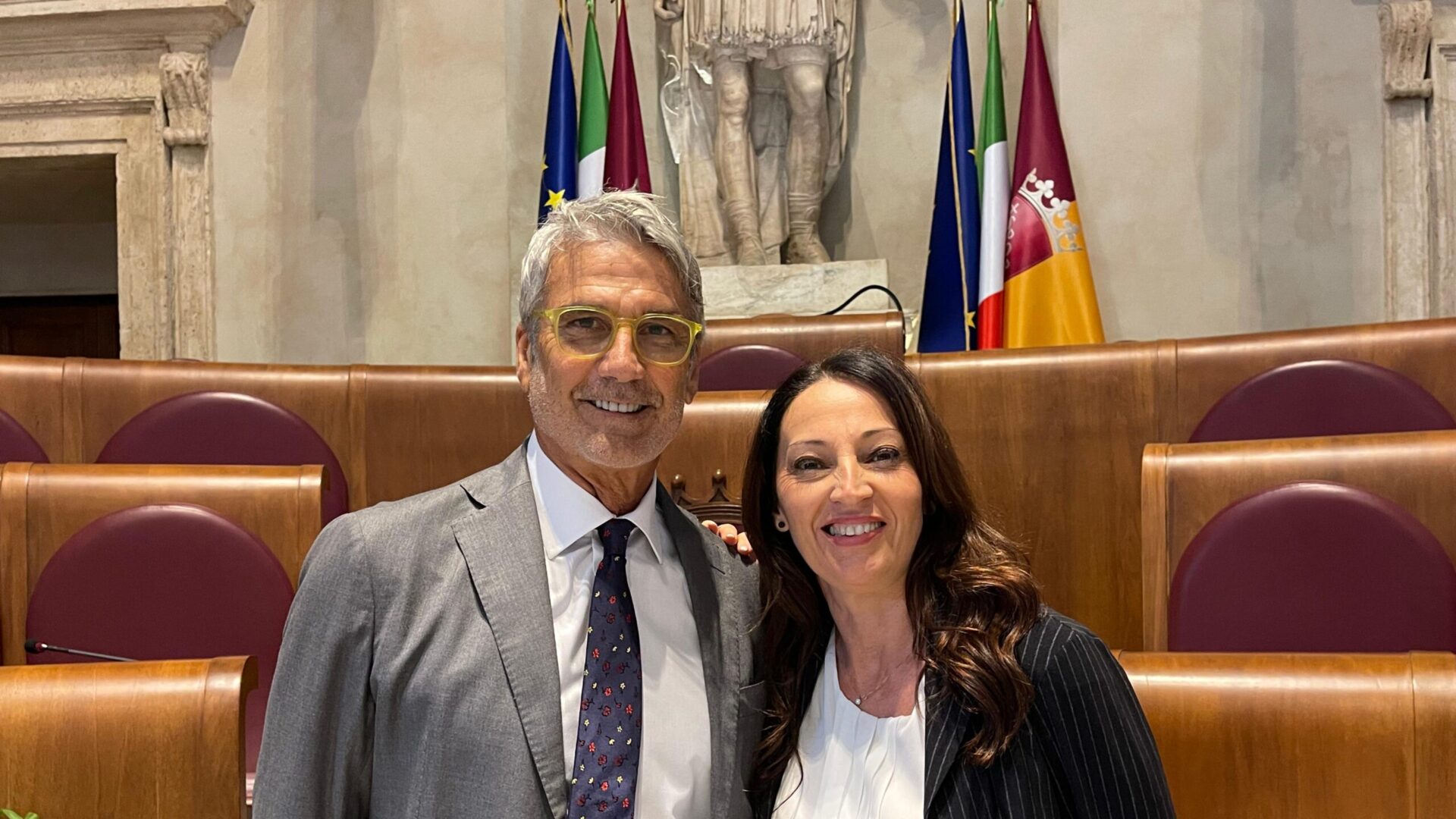 Svetlana Celli e Ubaldo Righetti, foto per il nuovo consigliere comunale di Roma