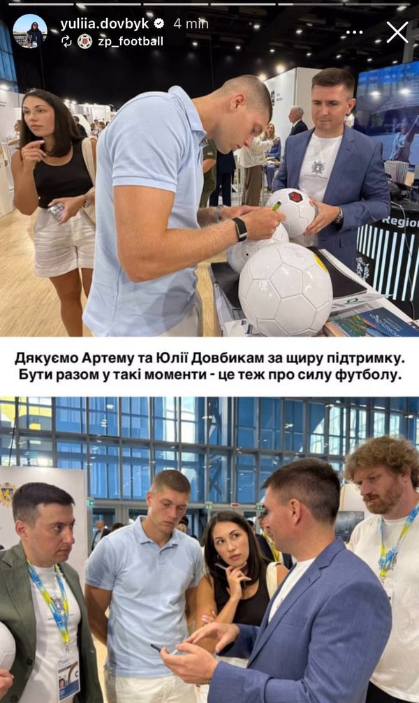 Artem Dovbyk firma palloni durante la Conferenza per la Ripresa dell’Ucraina a Roma