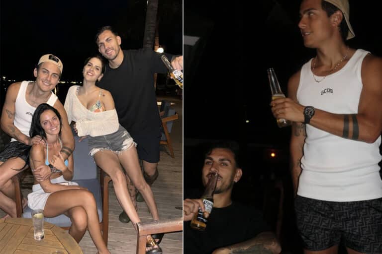 Dybala, Paredes e le rispettive famiglie in vacanza