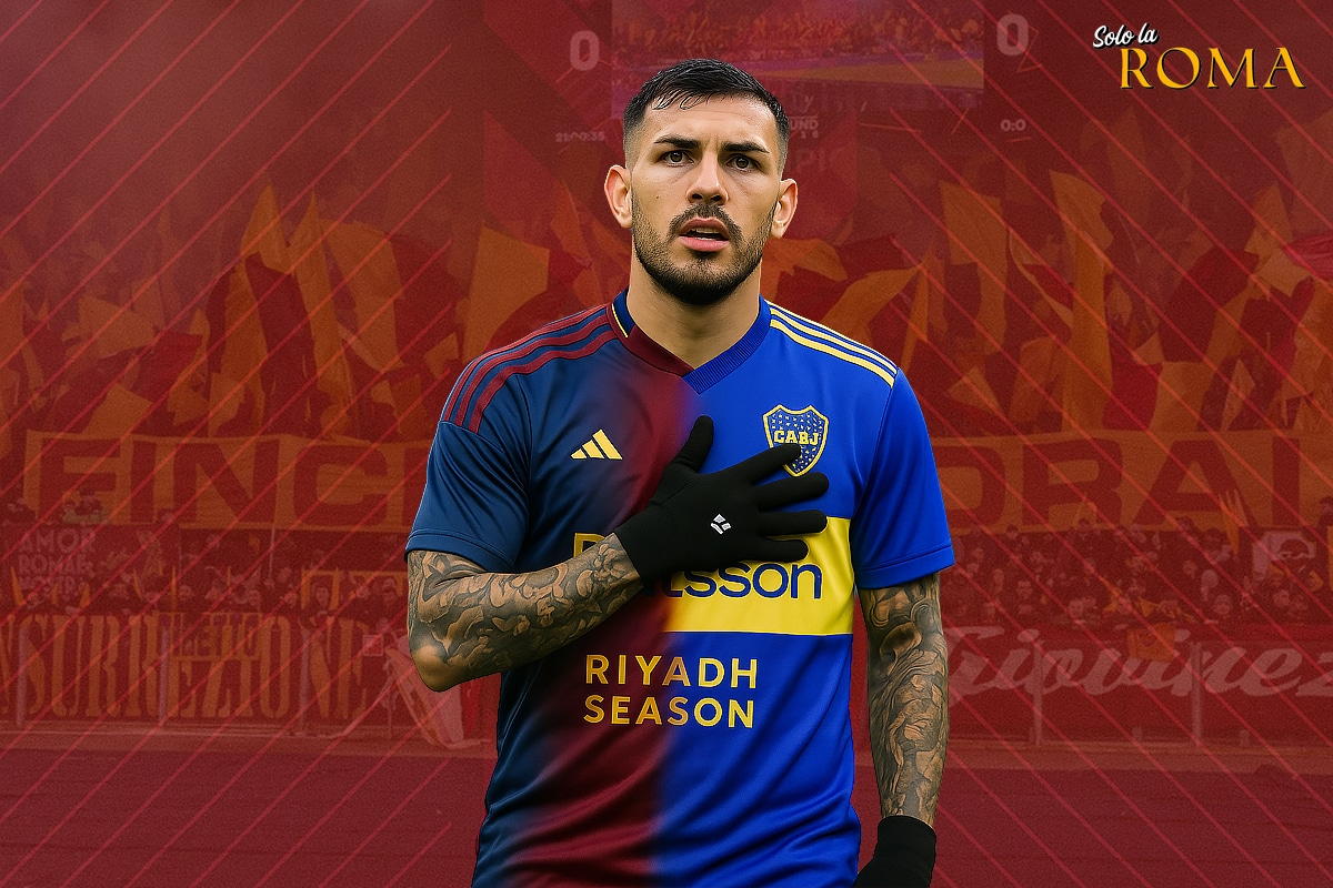 Leandro Paredes a metà tra la maglia della Roma e quella del Boca Juniors