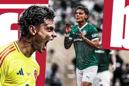 Richard Ríos con le maglie della Colombia e del Palmeiras, obiettivo di mercato della Roma